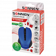 Мышь беспроводная с бесшумным кликом SONNEN V18, USB, 800/1200/1600 dpi, 4 кнопки, синяя, 513515 - 10