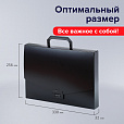 Папка-портфель пластиковая BRAUBERG "Energy" А4 (330х256х32 мм), без отделений, черная, 221202 - 5