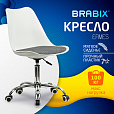 Кресло стул BRABIX "Eames MG-310 CH", хром, пластик белый, ткань серая, 532924 - 10