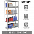 Стеллаж металлический BRABIX "MS KD-195/30-5", 1950х1000х300 мм, 5 полок, сборная стойка, 291118, S240BR243502 - 1