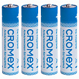 Батарейки алкалиновые "мизинчиковые" КОМПЛЕКТ 4 шт., CROMEX Alkaline, AAA (LR03, 24А), блистер, 457131 - 4