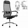 Кресло МЕТТА "ErgoLife" 10 B1-104K, хром, синхромеханизм, прочная сетка, черное - 3