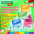 Точилка BRAUBERG KIDS "MAXI", 2 отверстия, с большим контейнером, трехгранный корпус, цвета ассорти, 271945 - 15