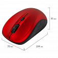 Мышь беспроводная SONNEN V-111, USB, 800/1200/1600 dpi, 4 кнопки, оптическая, красная, 513520 - 6