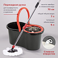 Комплект для уборки: швабра, ведро 7 л/5 л с отжимом центрифуга, 2 насадки, черный, LAIMA, 607487 - 16