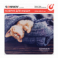 Коврик для мыши SONNEN "KITTEN", резина + ткань, 220х180х3 мм, 513313 - 1