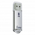 Флеш-диск 8 GB, SMARTBUY V-Cut, USB 2.0, металлический корпус, серебристый, SB8GBVC-S - 1