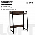 Стол на металлокаркасе BRABIX "LOFT CD-003", 640х420х840 мм, цвет морёный дуб, 641215 - 1