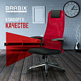 Кресло офисное BRABIX PREMIUM "Ultimate EX-801" хром, плотная двойная сетка Х2, черное/красное, 532921 - 24