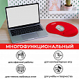Коврик для мыши с подушкой под запястье SONNEN, полиуретан + лайкра, 250х220х20 мм, красный, 513301 - 10