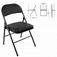 Стул складной BRABIX "Golf Plus CF-003 Комфорт", черный каркас, кожзам черный, 531566 - 3