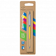 Ручка шариковая PARKER "Jotter Orig Yellow", корпус желтый, нержавеющая сталь, блистер, синяя, 2076056 - 5