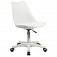 Кресло стул BRABIX "Eames MG-310 PL", пластик белый, экокожа белая, 532926 - 1