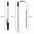 Ручка шариковая BRAUBERG "Line", ЧЕРНАЯ, корпус прозрачный, узел 1 мм, линия письма 0,5 мм, 141098 - 7