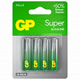 Батарейки КОМПЛЕКТ 4 шт., GP Super, AA (LR6, 15А), алкалиновые, пальчиковые, блистер - 1