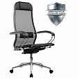 Кресло МЕТТА "ErgoLife" 10 B1-104K, хром, синхромеханизм, прочная сетка, черное - 1
