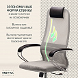 Кресло офисное МЕТТА "SU-B-8" хром, ткань-сетка, сиденье мягкое, светло-серое - 13