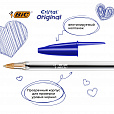 Ручки шариковые BIC "Cristal Original", НАБОР 4 шт., СИНИЕ, узел 1 мм, линия 0,32 мм, пакет, 8308601 - 10