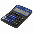 Калькулятор настольный BRAUBERG EXTRA-12-BKBU (206x155 мм), 12 разрядов, двойное питание, ЧЕРНО-СИНИЙ, 250472 - 12
