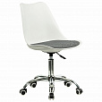 Кресло стул BRABIX "Eames MG-310 CH", хром, пластик белый, ткань серая, 532924 - 1