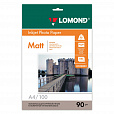 Фотобумага матовая, A4, 90 г/м2, односторонняя, 100 листов, LOMOND, 0102001 - 1
