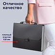 Папка-портфель пластиковая BRAUBERG "Energy" А4 (330х256х32 мм), 7 отделений, черная, 221204 - 12