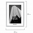 Рамка 21х30 см небьющаяся, багет 12 мм, пластик, BRAUBERG "Original", серебристая, 391231 - 7