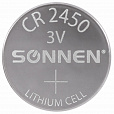 Батарейка литиевая SONNEN Lithium CR2450 "таблетка, дисковая, кнопочная" 1 шт., блистер, 455601 - 2