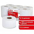 Бумага туалетная 150 м, LAIMA (Система Т2) PREMIUM, 2-слойная, белая с ЦВЕТНЫМ ТИСНЕНИЕМ, КОМПЛЕКТ 12 рулонов, 112516 - 6