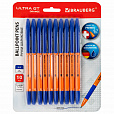 Ручки шариковые с грипом BRAUBERG "ULTRA GT ORANGE", НАБОР 10 ШТУК, СИНИЕ, 0,35 мм, блистер, 144057 - 1