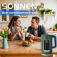 Чайник с терморегулятором и дисплеем, ДВОЙНЫЕ СТЕНКИ, SONNEN KT-8723EG, 1,7 л, 2200 Вт, изумрудный, 454689 - 14