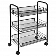 Этажерка (тележка) BOOMHOUSE (БУМХАУС) RC-003 3 яруса, на колесах, В62,5хШ42,5хГ25,5 см, металл, черная, 701455 - 1