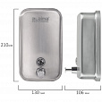 Дозатор для жидкого мыла LAIMA PROFESSIONAL INOX (гарантия 3 года), 1 л, нержавеющая сталь, матовый, 605395 - 9