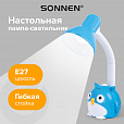 Светильник настольный SONNEN OU-603, на подставке, цоколь Е27, "Сова", синий, 236674 - 7