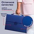 Папка-портфель пластиковая BRAUBERG А4 (332х245х35 мм), 13 отделений, синяя, 221379 - 6