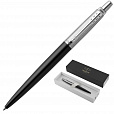 Ручка шариковая PARKER "Jotter Core Bond Street Black CT", корпус черный, детали хром, синяя, 1953184 - 1