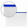 Папка-конверт на молнии А4 (230х333 мм), прозрачная, молния синяя, 0,11 мм, BRAUBERG, 221010 - 5