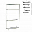 Стеллаж металлический BRABIX "MS Plus-200/40-5", 2000х1000х400 мм, 5 полок, регулируемые опоры, 291109, S241BR164502 - 2