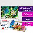 Фотобумага глянцевая, А4, 260 г/м2, односторонняя, 50 листов, BRAUBERG ORIGINAL, 363992 - 7