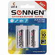 Батарейки КОМПЛЕКТ 2 шт., SONNEN Alkaline, С (LR14, 14А), алкалиновые, блистер, 451090 - 1