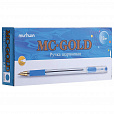 Ручка шариковая масляная с грипом MUNHWA "MC Gold", СИНЯЯ, корпус прозрачный, узел 0,5 мм, линия письма 0,3 мм, BMC-02 - 2