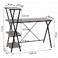 Стол на металлокаркасе BRABIX "LOFT CD-004", 1200х535х1110 мм, 3 полки, цвет дуб антик, 641219 - 4