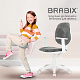 Кресло детское BRABIX "Fancy MG-201W", с подлокотниками, пластик белый, велюр, серое, 533010 - 15