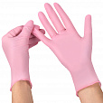 Перчатки нитриловые смотровые SFM Supersoft PINK, 100 пар (200 шт.), размер M (средний), розовые - 3