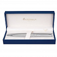 Ручка подарочная шариковая WATERMAN "Hemisphere Stainless Steel CT", серебристый корпус, палладиевое покрытие, синяя, S0920470 - 2