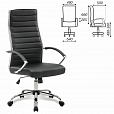 Кресло офисное BRABIX "Style EX-528", экокожа, хром, черное, 531947 - 2