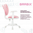 Кресло детское BRABIX "Fancy MG-201W", с подлокотниками, пластик белый, ткань вельветовая, розовое, 533009 - 12