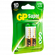 Батарейки КОМПЛЕКТ 2 шт., GP Super, AA (LR6, 15А), алкалиновые, пальчиковые, блистер, 15A-2CR2 - 12