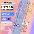 Ручка шариковая с принтом FUNSTER STICK "CUTE ANIMALS", СИНЯЯ, SOFT TOUCH покрытие, узел 0,7 мм, линия письма 0,35 мм, 144387 - 4