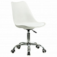Кресло стул BRABIX "Eames MG-310 CH", хром, пластик белый, экокожа белая, 532923 - 1